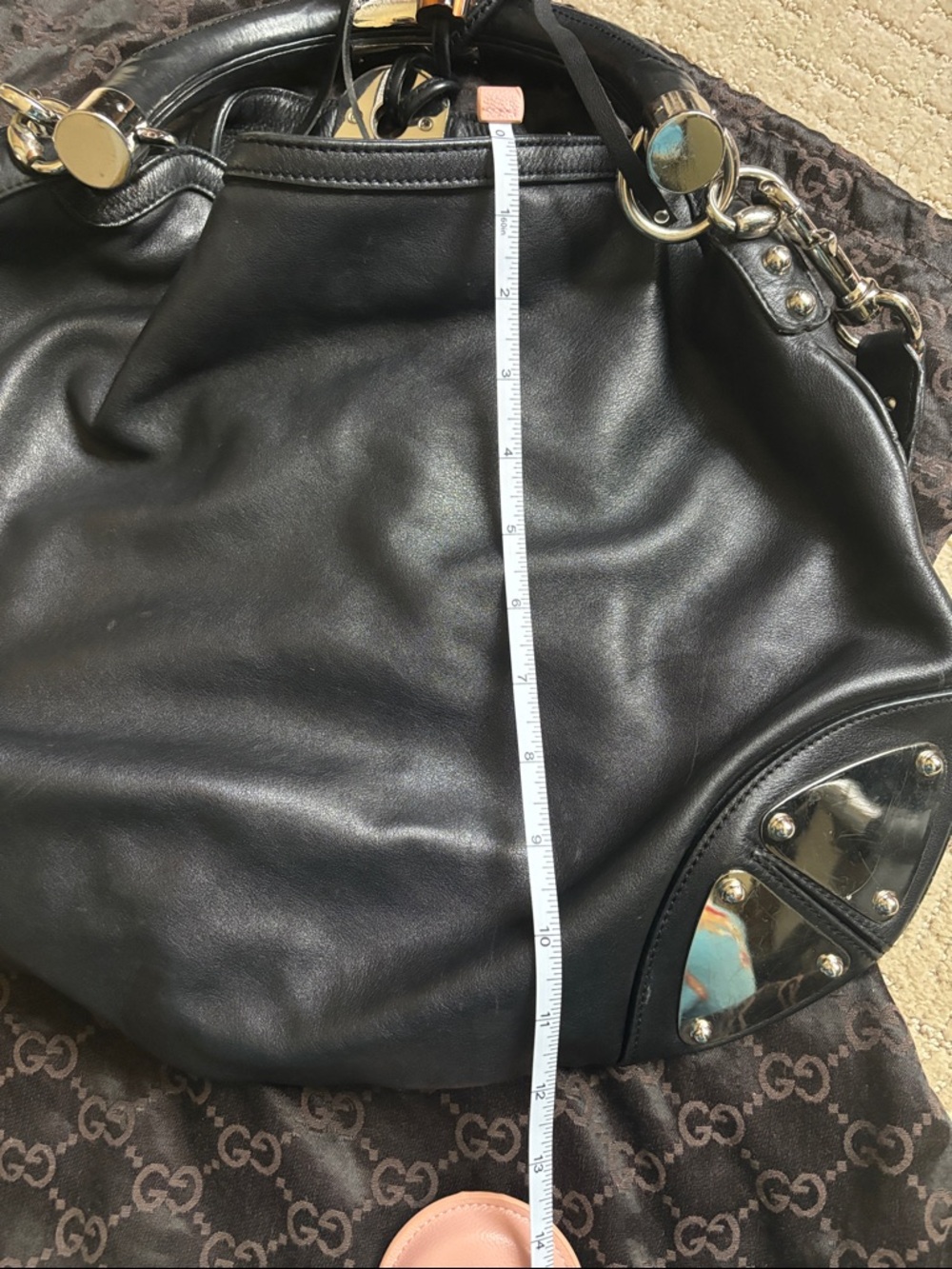 Authentic GUCCI “Indy” black leather Hobo bag - Picture 11 of 11